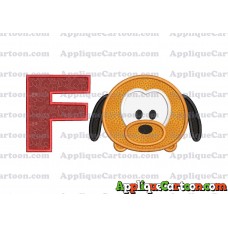 Tsum Tsum Pluto Applique Embroidery Design With Alphabet F