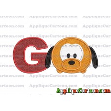 Tsum Tsum Pluto Applique Embroidery Design With Alphabet G