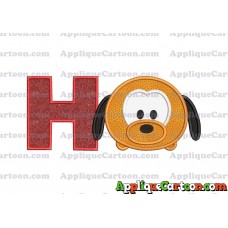 Tsum Tsum Pluto Applique Embroidery Design With Alphabet H