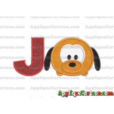 Tsum Tsum Pluto Applique Embroidery Design With Alphabet J