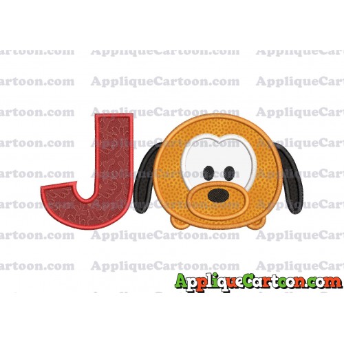 Tsum Tsum Pluto Applique Embroidery Design With Alphabet J