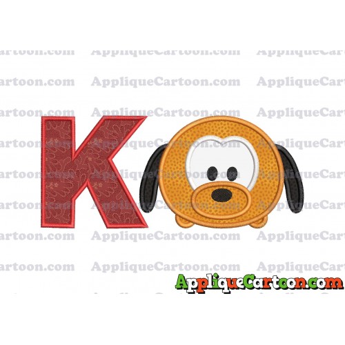 Tsum Tsum Pluto Applique Embroidery Design With Alphabet K