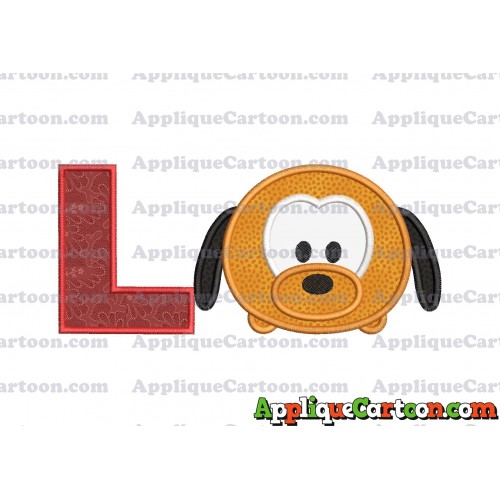 Tsum Tsum Pluto Applique Embroidery Design With Alphabet L