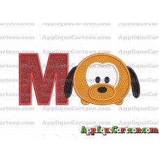 Tsum Tsum Pluto Applique Embroidery Design With Alphabet M