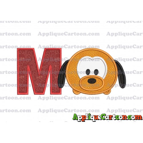 Tsum Tsum Pluto Applique Embroidery Design With Alphabet M
