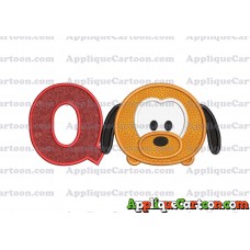 Tsum Tsum Pluto Applique Embroidery Design With Alphabet Q