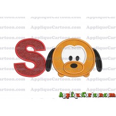 Tsum Tsum Pluto Applique Embroidery Design With Alphabet S