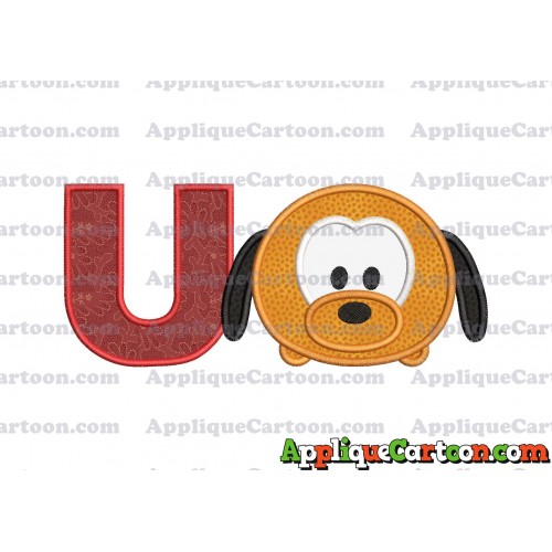 Tsum Tsum Pluto Applique Embroidery Design With Alphabet U