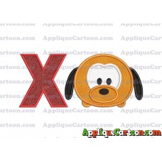 Tsum Tsum Pluto Applique Embroidery Design With Alphabet X