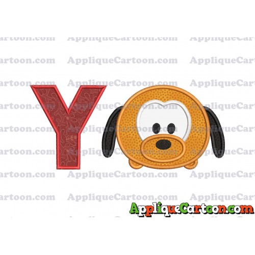 Tsum Tsum Pluto Applique Embroidery Design With Alphabet Y