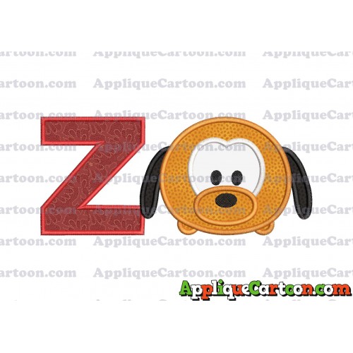 Tsum Tsum Pluto Applique Embroidery Design With Alphabet Z