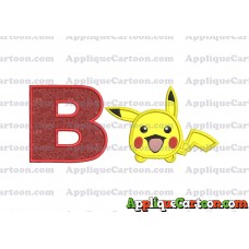 Tsum Tsum Pokemon Applique Embroidery Design With Alphabet B