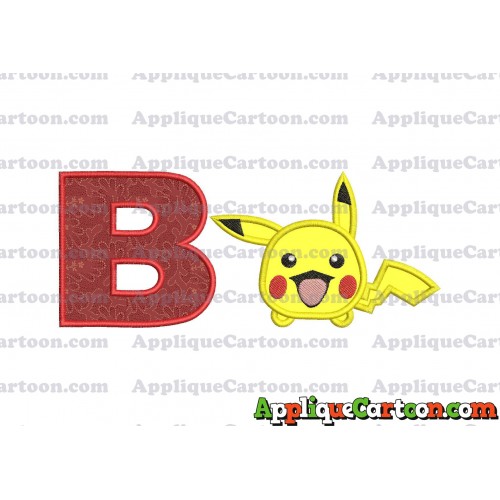 Tsum Tsum Pokemon Applique Embroidery Design With Alphabet B