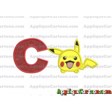Tsum Tsum Pokemon Applique Embroidery Design With Alphabet C