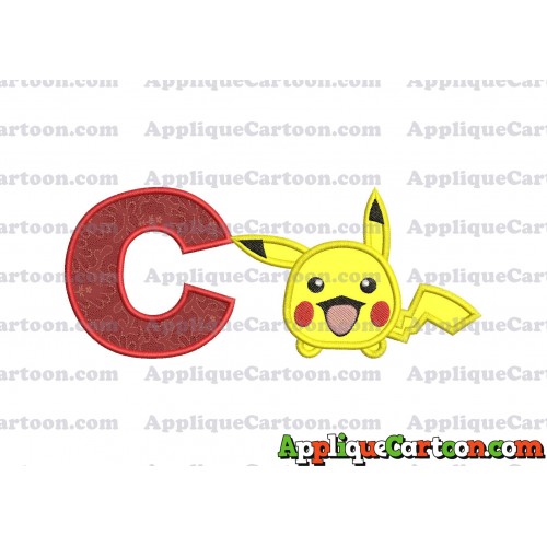 Tsum Tsum Pokemon Applique Embroidery Design With Alphabet C