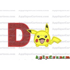 Tsum Tsum Pokemon Applique Embroidery Design With Alphabet D
