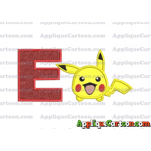 Tsum Tsum Pokemon Applique Embroidery Design With Alphabet E