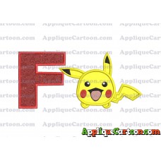 Tsum Tsum Pokemon Applique Embroidery Design With Alphabet F