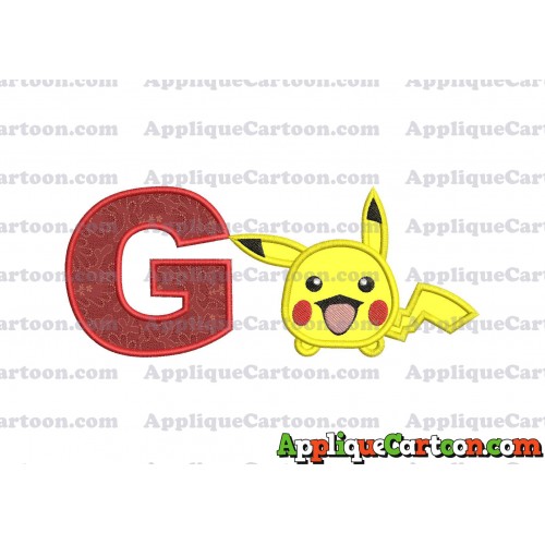 Tsum Tsum Pokemon Applique Embroidery Design With Alphabet G