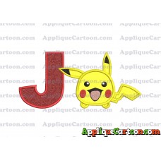 Tsum Tsum Pokemon Applique Embroidery Design With Alphabet J