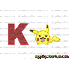 Tsum Tsum Pokemon Applique Embroidery Design With Alphabet K