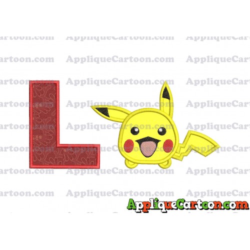 Tsum Tsum Pokemon Applique Embroidery Design With Alphabet L
