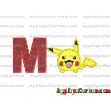 Tsum Tsum Pokemon Applique Embroidery Design With Alphabet M