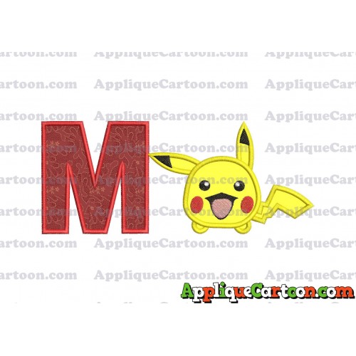 Tsum Tsum Pokemon Applique Embroidery Design With Alphabet M