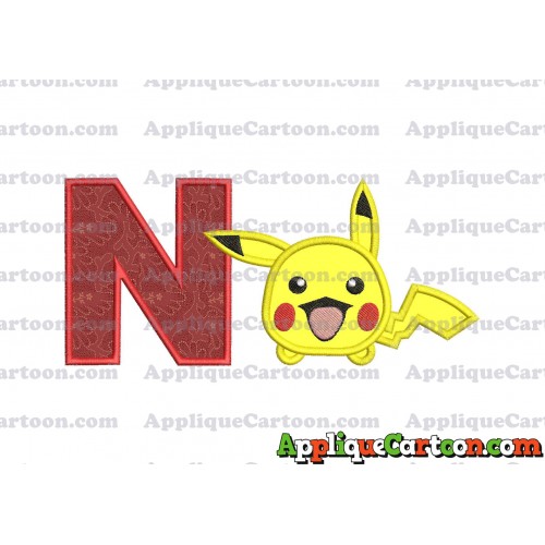 Tsum Tsum Pokemon Applique Embroidery Design With Alphabet N