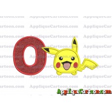 Tsum Tsum Pokemon Applique Embroidery Design With Alphabet O