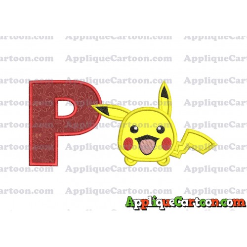 Tsum Tsum Pokemon Applique Embroidery Design With Alphabet P