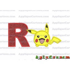 Tsum Tsum Pokemon Applique Embroidery Design With Alphabet R