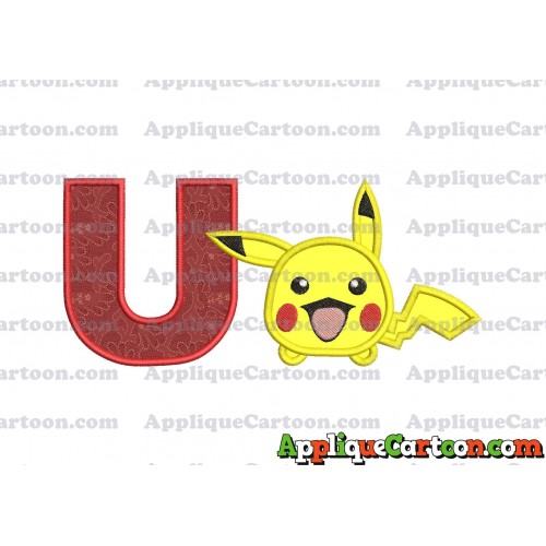 Tsum Tsum Pokemon Applique Embroidery Design With Alphabet U