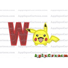 Tsum Tsum Pokemon Applique Embroidery Design With Alphabet W