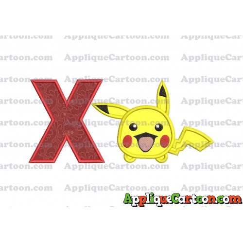 Tsum Tsum Pokemon Applique Embroidery Design With Alphabet X
