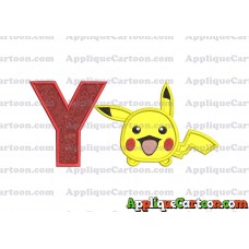 Tsum Tsum Pokemon Applique Embroidery Design With Alphabet Y