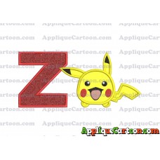 Tsum Tsum Pokemon Applique Embroidery Design With Alphabet Z