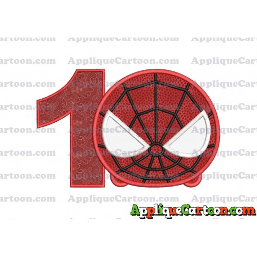 Tsum Tsum Spiderman Applique Embroidery Design Birthday Number 1