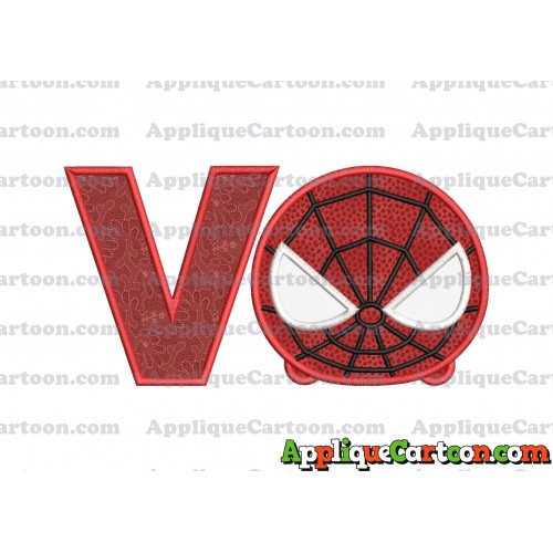Tsum Tsum Spiderman Applique Embroidery Design With Alphabet V