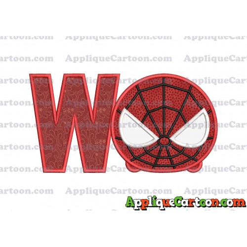 Tsum Tsum Spiderman Applique Embroidery Design With Alphabet W