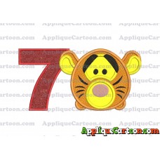 Tsum Tsum Tigger Applique Embroidery Design Birthday Number 7