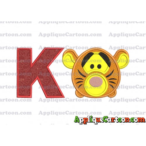 Tsum Tsum Tigger Applique Embroidery Design With Alphabet K