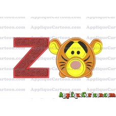 Tsum Tsum Tigger Applique Embroidery Design With Alphabet Z