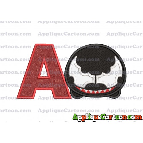 Tsum Tsum Venom Applique Embroidery Design With Alphabet A