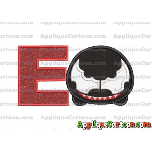 Tsum Tsum Venom Applique Embroidery Design With Alphabet E