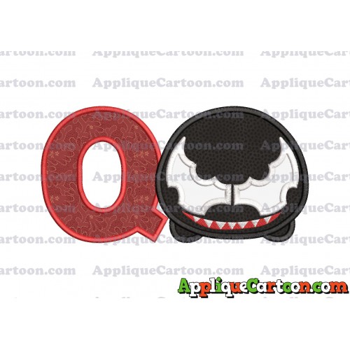 Tsum Tsum Venom Applique Embroidery Design With Alphabet Q