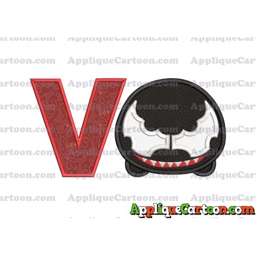 Tsum Tsum Venom Applique Embroidery Design With Alphabet V