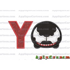 Tsum Tsum Venom Applique Embroidery Design With Alphabet Y