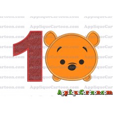 Tsum Tsum Winnie The Pooh Applique Embroidery Design Birthday Number 1
