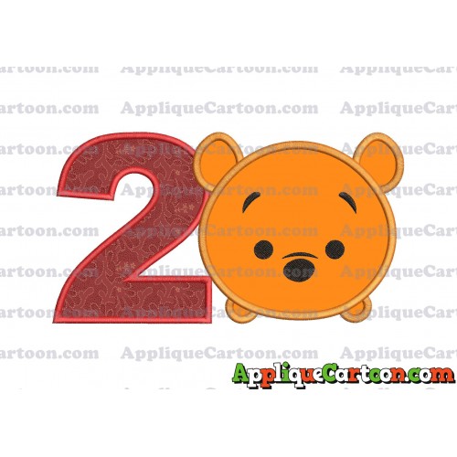 Tsum Tsum Winnie The Pooh Applique Embroidery Design Birthday Number 2